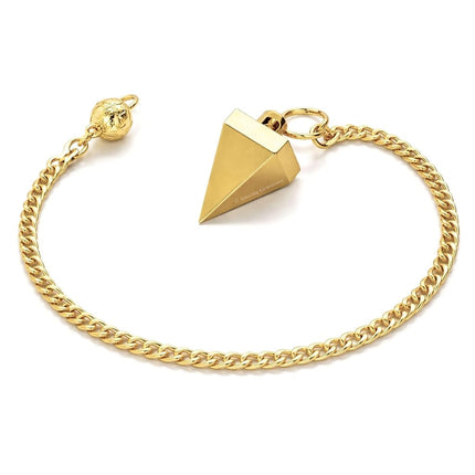 Amazing Gemstone Healing Metal Pendulums for Divination, Gold Small Cone Steel Copper Pendulum High Energy Pendulo de Bronce Pendulos de Mesa MP120
