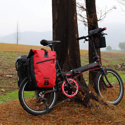 Rhinowalk Bike Bag Waterproof Bike Pannier Bag 27L,(for Bicycle Cargo Rack Saddle Bag Shoulder Bag Laptop Pannier Rack Bicycle Bag Professional Cycling Accessories)-Red