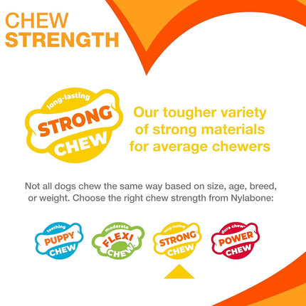 Nylabone Double Action Bone Strong Chew Toy for Dogs, Natural Rubber Dog Toy for Boredom, Peanut Butter Flavor, Large Dogs - Up to 50 lbs, 1 Count
