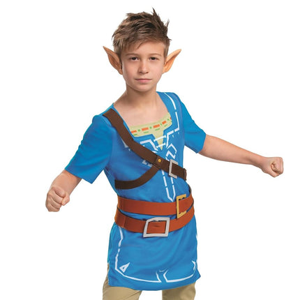 Disfraz de Link para niños, Zelda Breath of The Wild, clásico, talla extragrande (14-16)
