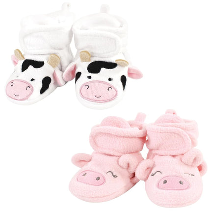 Hudson Baby botines de lana suave para bebé, vaca y cerdo, 2 T (talla de niño)
