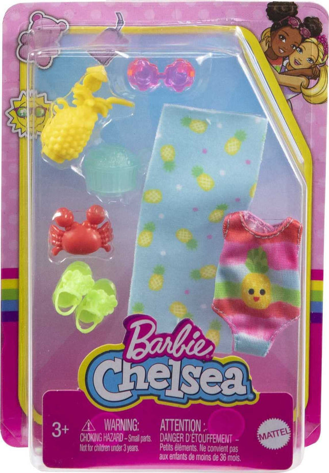 Barbie Chelsea Pack d'Accessoires - HHM58 - Thème Plage - Inclut Serviette de Plage + Accessoires