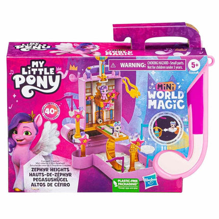 My Little Pony Mini World Magic Compact Creation Zephyr Heights Toy - Portable Playset with Princess Pipp Flower Blossom Pony for Children from 5 Years, Multicoloured, F5247, 5.1 x 20.3 x 16.5 cm