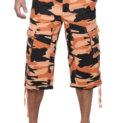 X RAY Men's Belted Long Cargo Shorts for Men, Belo