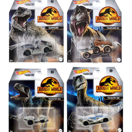 Hot Wheels Jurassic World Character Cars Set of 4 