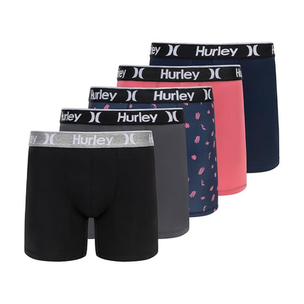 Hurley Men's 5-Pack Stretch Boxer Shorts Slip (Pac