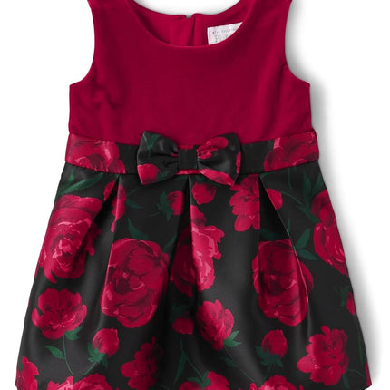 The Children's Place Robe habillée sans manches pour bébé fille et tout-petit, fleurie blanche, taille 5T
