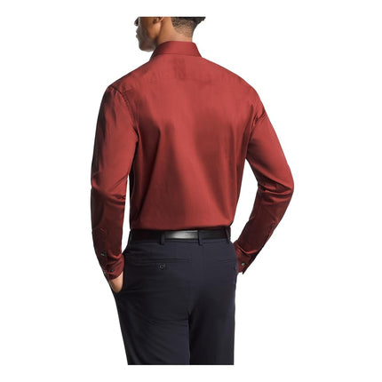 Van Heusen Men's Dress Shirt Regular Fit Everyday Defense Stretch, Spice, 14"-14.5" Neck 32"-33" Sleeve