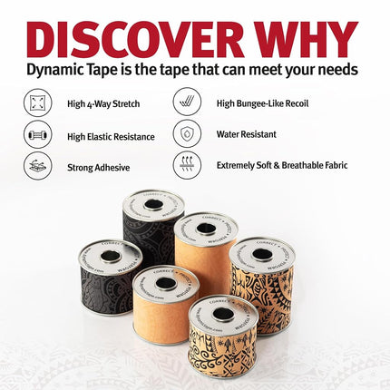 Dynamic Tape Red Bull X-Alps Edition Biomechanical Athletic Tape | 4 Way Stretch & Stronger Recoil than Kinesiology Tape | Designed for Sports, Muscle & Joint Load Management | Recycled | 3" (1 Roll)