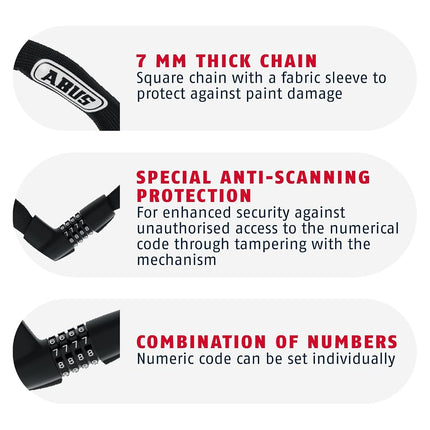 ABUS Chain Lock Tresor 1385, 110 cm, Black