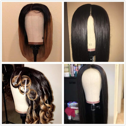 gexworldwide Tête de mannequin en liège et toile GEX 20-24" pour perruques, coiffure, avec trou de fixation 22"
