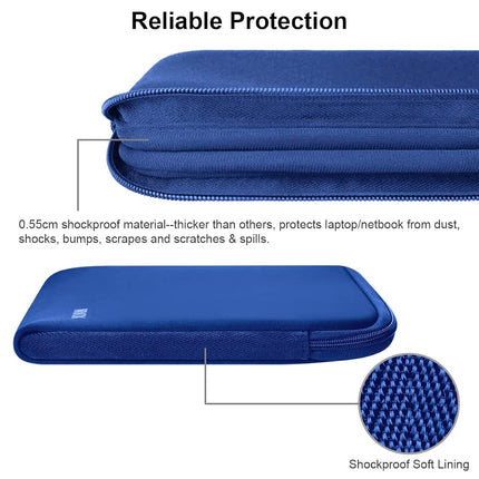 Arvok 13 13.3 14 Inch Water-resistant Neoprene Laptop Sleeve Case Bag/Notebook Computer Case/ Briefcase Carrying Bag/ Skin Cover For Acer/ Asus/ Dell/ Fujitsu/ Lenovo/ HP/ Samsung/ Sony/ Toshiba(13.3 inch, Dark blue)