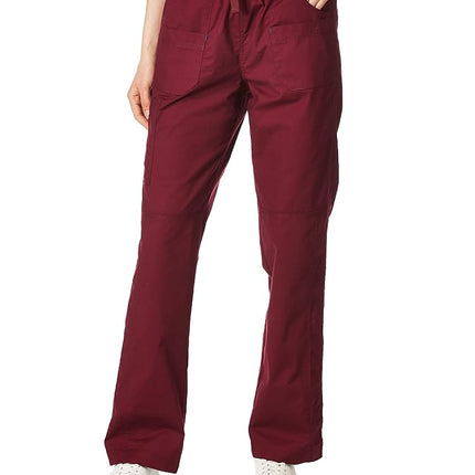 WonderWink 6208AWINSM WonderFLEX Women's Patience Curved Notch-Neck Top, Wine, Standard-S Size