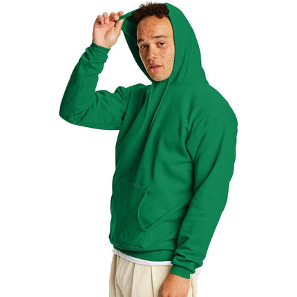 Hanes Men's Sweatshirt, EcoSmart Fleece Hoodie, Cotton-Blend Fleece Hooded Sweatshirt, Plush Fleece Pullover Hoodie, Kelly Green, X-Large