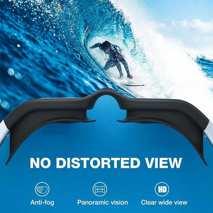 ZIONOR Lunettes de Natation, G1 Grand Angle Polarisées Anti-UV Anti-Buée Étanches avec Verres Miroirs/Fumée Sangle Réglable Confort pour Adultes Hommes Femmes Juniors - Nage en Eau Libre/Intérieur