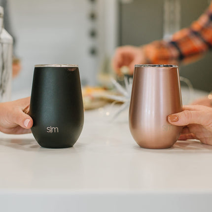 Simple Modern Wine Tumbler with Press-in Lid | Insulated Stainless Steel | Gifts for Women & Men | Spirit Collection | Winter White