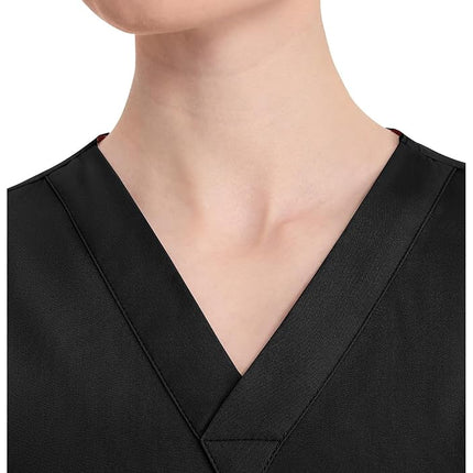 Dickies Women's EDS Signature Scrubs 86706 Missy Fit V-Neck Top Medical Shirt, Black, XXS