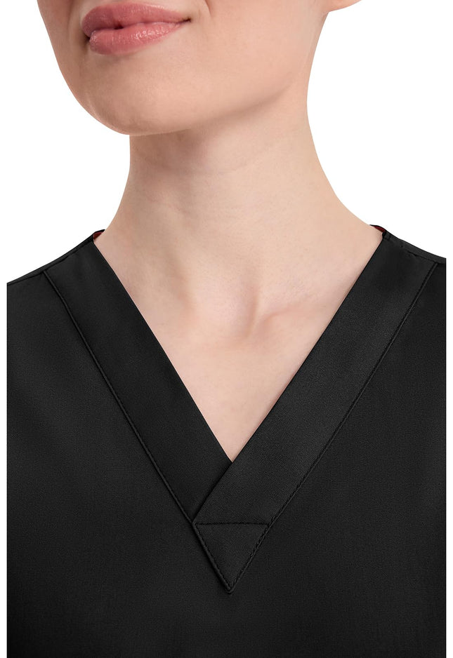 Dickies Women's EDS Signature Scrubs 86706 Missy Fit V-Neck Top Medical Shirt, Black, XL