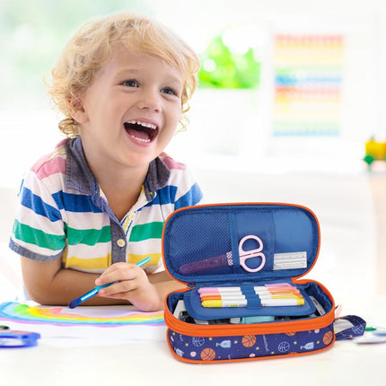 Bagseri Pencil Case for Boys - Large Kids Pencil Pouch for School
