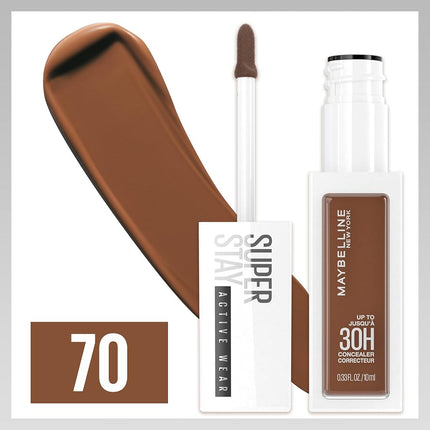 Maybelline Super Stay Liquid Concealer Makeup, Full Coverage Concealer, Up to 30 Hour Wear, Transfer Resistant, Natural Matte Finish, Oil-free, Available in 16 Shades, 70, 0.33 fl oz