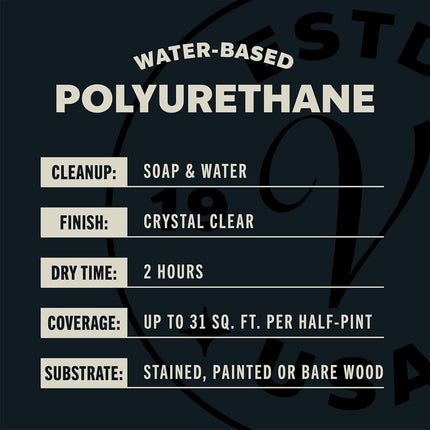 Varathane 200261H Water-Based Ultimate Polyurethane, Half Pint, Satin Finish