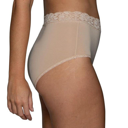 Vanity Fair Women's Flattering Lace Panties with Stretch, Brief-Nylon-Neutral Stripe, 9