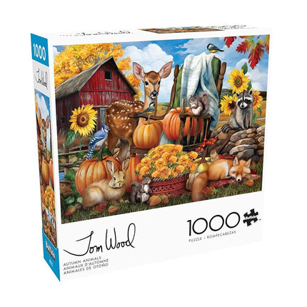 Buffalo Games � Tom Woods - Autumn Animals - 1000 Piece Fall Jigsaw Puzzle - Festive Puzzle for Adults � Halloween Artwork and Hours of Relaxing Fun - Finished Size 26.75 x 19.75