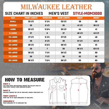 Gilet Club en jean pour homme Milwaukee avec bouton-pression et fermeture éclair dissimulés (noir, petit)