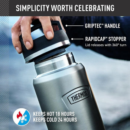 Glacier-40 oz Stainless Steel Water Bottle w/Screw Top