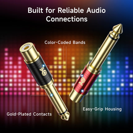 Cable Matters Paquete de 4 adaptadores RCA a 1/4 (adaptador de 1/4 a RCA)