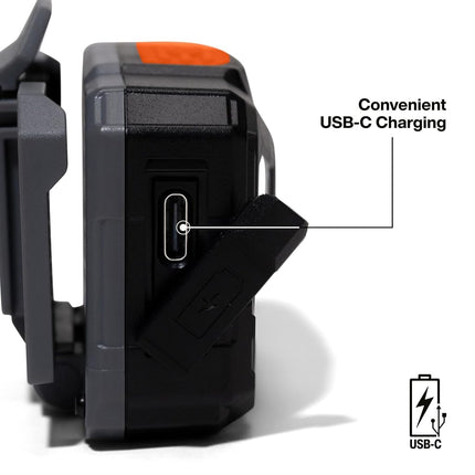 Rechargeable Auto-Off LED Headlamp with Adjustable Fabric Strap, 400 Lumens, All-Day Runtime Klein Tools 56048
