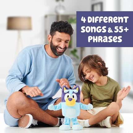 BLUEY Dance and Play Bluey 36cm Animated Plush with Phrases and Songs., 17355