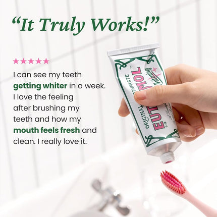 EUTHYMOL Whitening Toothpaste (3.7fl oz, Pack of 3) - Stain Removal in 2 Weeks, Long-Lasting Freshness for Sensitive Gum & Teeth. Bad Breath, Cavity Prevention. Recyclable Aluminum Tube.