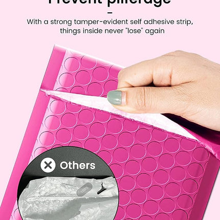 GSSUSA Pink Bubble Mailers 4X8'' Padded Poly Mailer 100 Pack, Self Seal Packaging for Small Business, Shipping Envelopes, Bags, Mailing Supplies 4x8 100PC