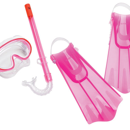 Speedo Kid's Aqua Quest Mask/Snorkel/Fin Set, Pink