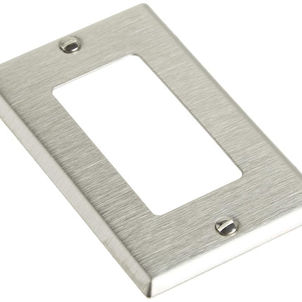 Leviton Decora/GFCI Wallplate, 1-Gang, 84401-040, Stainless Steel