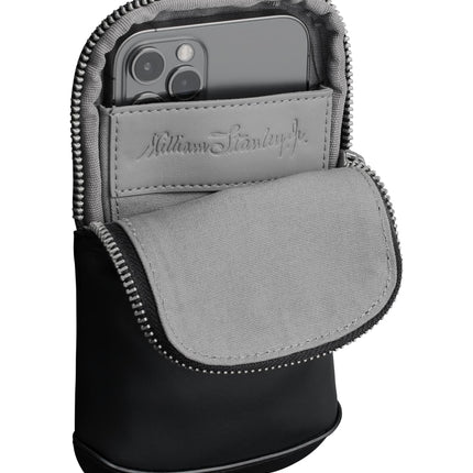 STANLEY Cross Bottle Essentials Case Midi | Phone, Wallet, Keys Holder for Water Bottle | Faux Leather Accessory Pouch for Carry All Strap | Tumbler Cup Accessories | BPA-Free | Black