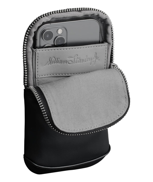STANLEY Midi Pochette Essentiels Cross Bottle | Support téléphone, portefeuille, clés pour bouteille d'eau | Pochette accessoire en faux cuir pour sangle de transport | Accessoires pour gobelets | Sans BPA | Noir