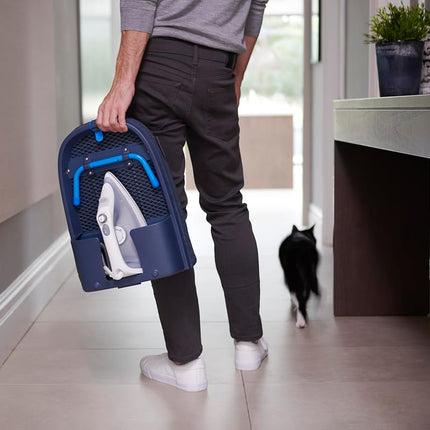 Joseph Joseph Pocket Plus Folding Space-Saving, Compact table-top Ironing Board, Black/Blue