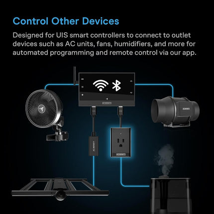 AC Infinity UIS Control Plug, Socket Adapter to Connect UIS Smart Controllers to Outlet Devices