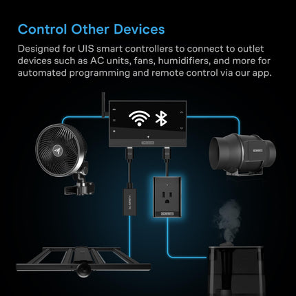 AC Infinity UIS Control Plug, Socket Adapter to Connect UIS Smart Controllers to Outlet Devices