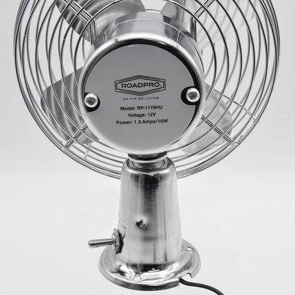 Ventilateur métallique robuste 12V Roadpro C3208, 6 pouces