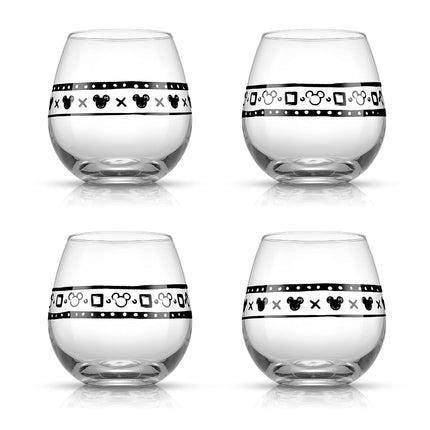 JoyJolt Disney Mickey Mouse Geo Picnic Stemless Wi