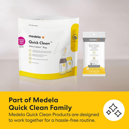 Medela Quick Clean Micro-Steam Bags, 12Count Sterilizing Bags for Bottles & Breast Pump Parts, Eliminates of Common Bacteria & Germs, Disinfects Most Breastpump Accessories