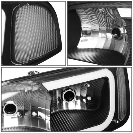 DNA MOTORING HL-LB2-SIERRA99-BK-CL1 Luces de Parachoques de Carcasa Negra+Faros Delanteros con DRL LED de Repuesto Compatible con Sierra 99-06