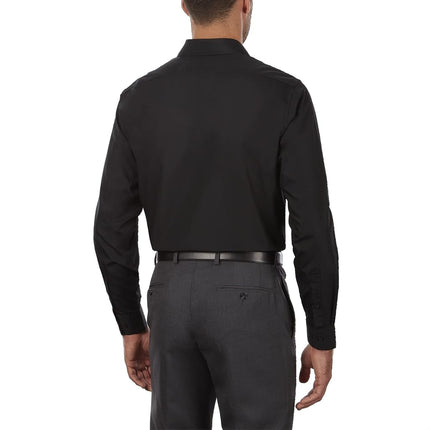 Van Heusen Men's Big Dress Shirt Tall Fit Poplin, Black, 20" Neck 37"-38" Sleeve