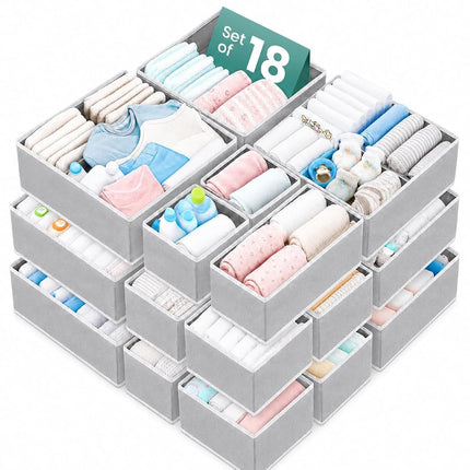 RFAQK 18 Pack Drawer Organiser-Wardrobe Clothes Or