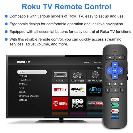 2 Pack Replacement Remote for Roku TV with Protective Cover ((White))