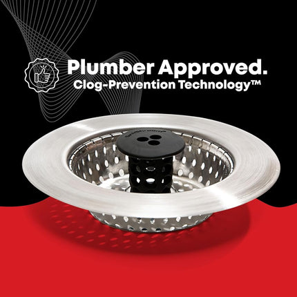 SinkShroom Kitchen Revolutionary Clog-Free Stainless Steel Sink Strainer, Black