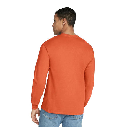Gildan Unisex's Ultra Cotton Long Sleeve T-Shirt, Style G2400, Multipack, Orange (2-Pack), S (Pack of 2)
